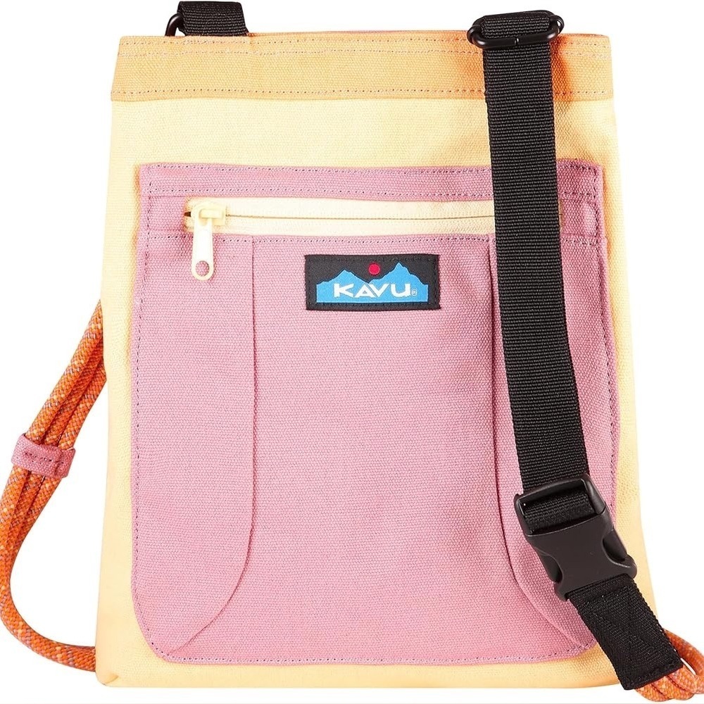 KAVU NWT Keepalong Rope Crossbody Bag Sweet Sorbet Pastel Pockets Adjustable